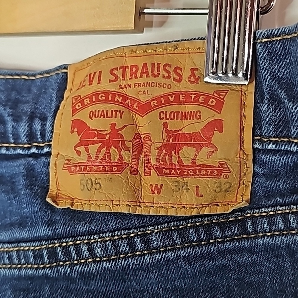 Levi's 505 34x32 straight leg jeans - Picture 5 of 7